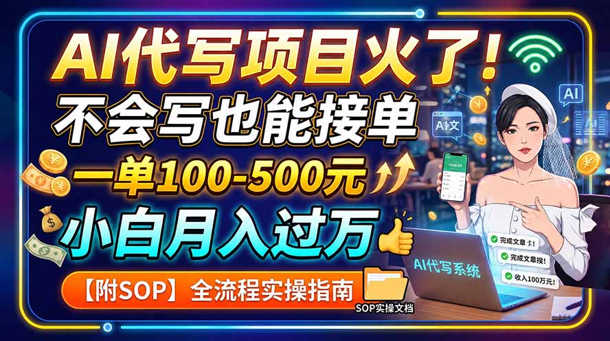 AI代写项目火了！不会写也能接单，一单100-500元，小白月入过万【附SOP】-网创之家