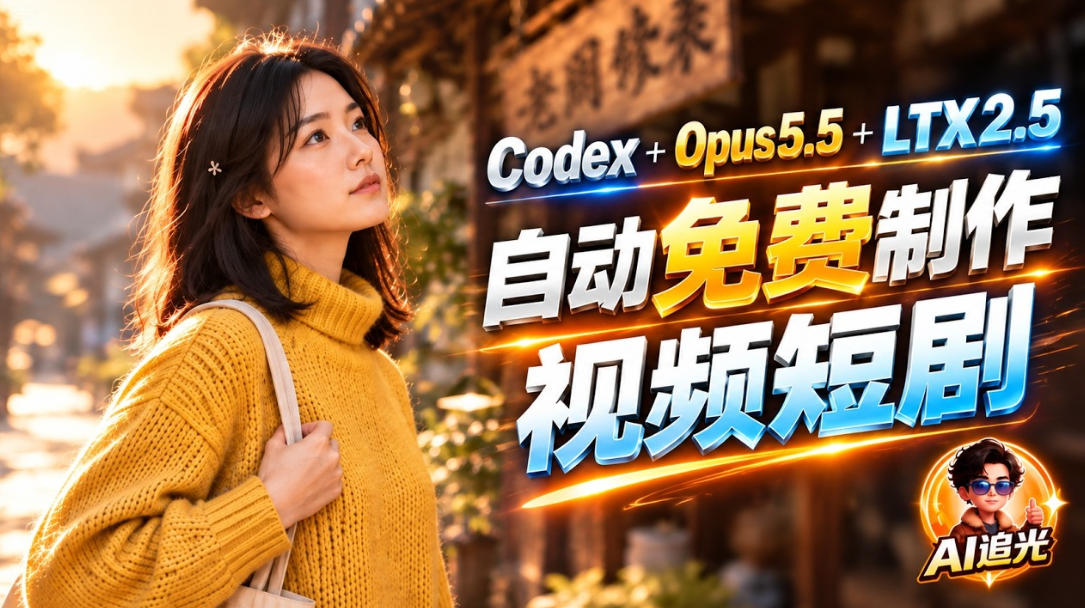 【无水印】Codex出图+免费LTX-2.5生成视频，Claude Opus 5.5全自动剪出1分钟情感短剧《停了的表》-网创之家