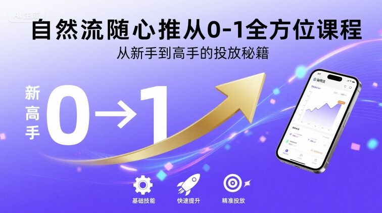 自然流随心推从0-1全方位课程,从新手到高手的投放秘籍-网创之家