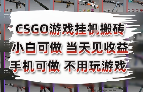 CSGO游戏挂G搬砖,小白纯手机即可操作,不用电脑打游戏,日入3张+,副业网创项目【揭秘】-网创之家