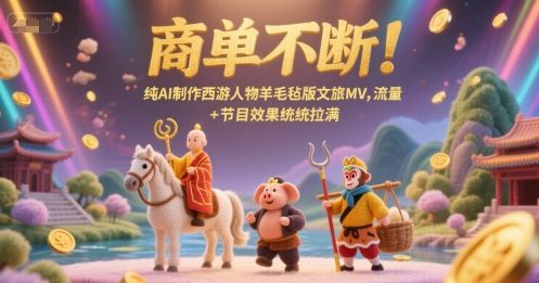 商单不断!纯AI制作西游人物羊毛毡版文旅MV,流量+节目效果统统拉满-网创之家