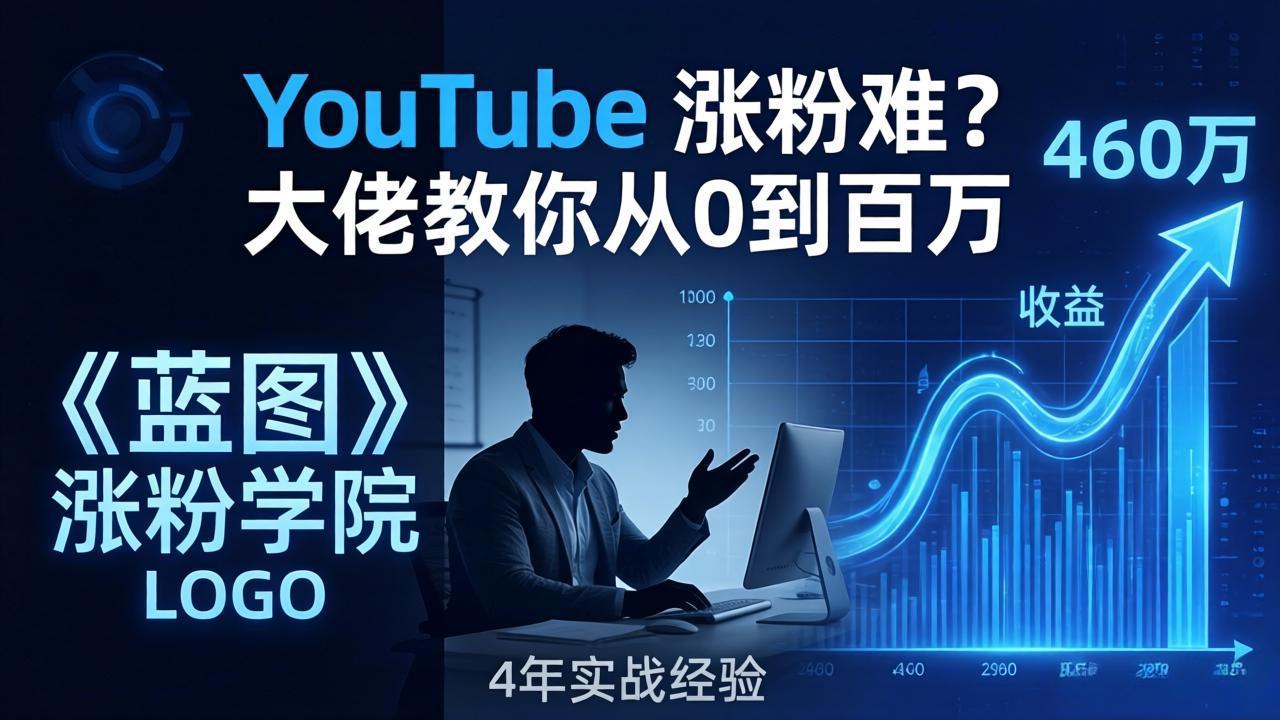 YouTube 涨粉难？《蓝图涨粉学院》：4 年赚 460 万的大佬教策略，从0到百万有路径！-网创之家