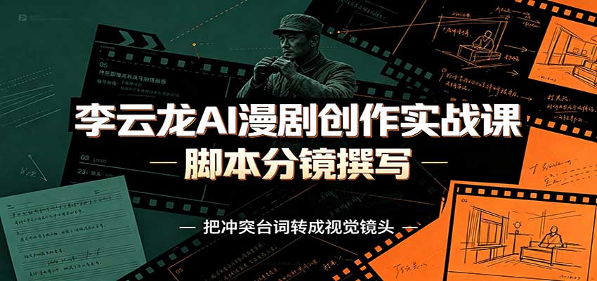 李云龙AI漫剧创作实战课：角色人设还原，脚本分镜撰写，AI漫剧成片完整制作教学-网创之家