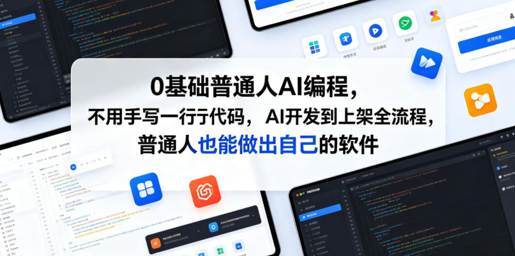 0基础普通人AI编程，不用手写一行代码，AI开发到上架全流程，普通人也能做出自己的软件-网创之家