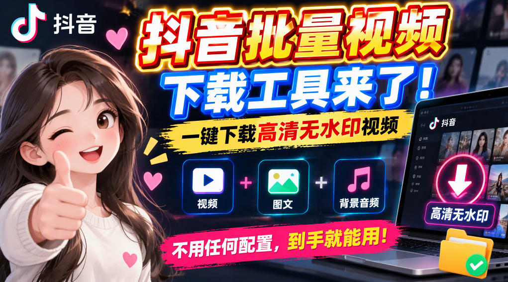 抖音批量视频下载工具，一键下载高清无水印视频，到手就能用-网创之家