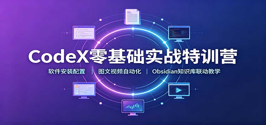 CodeX零基础实战特训营：软件安装配置，图文视频自动化，Obsidian知识库联动教学-网创之家