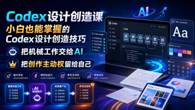 Codex设计创造课，小白也能掌握的Codex设计创造技巧，把机械工作交给AI，把创作主动权留给自己-网创之家