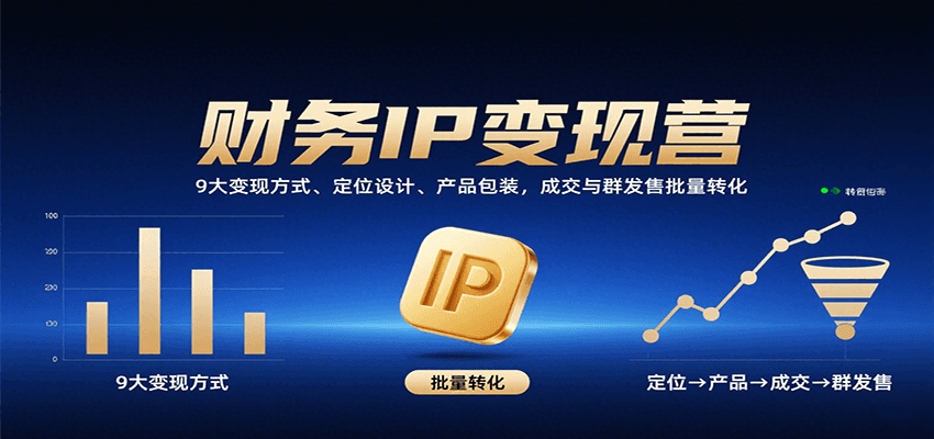 财务IP变现营:9大变现方式、定位设计、产品包装,成交与群发售批量转化-网创之家