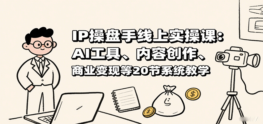 IP操盘手线上实操课:AI工具、内容创作、商业变现等20节系统教学-网创之家