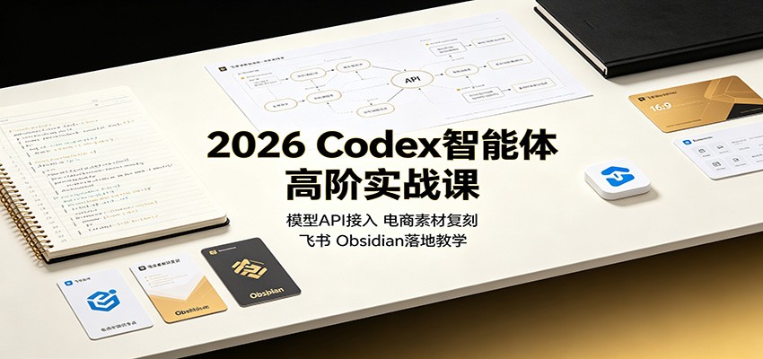2026 Codex智能体高阶实战课：模型API接入，电商素材复刻，飞书Obsidian落地教学-网创之家