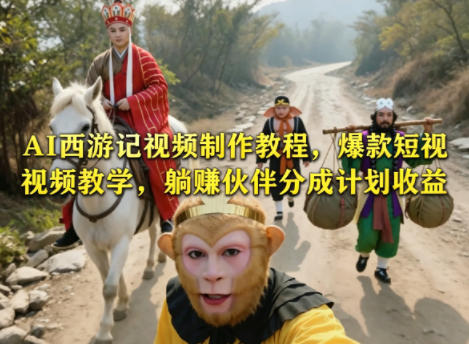 AI西游记视频制作教程，爆款短视频教学，躺賺伙伴分成计划收益-网创之家