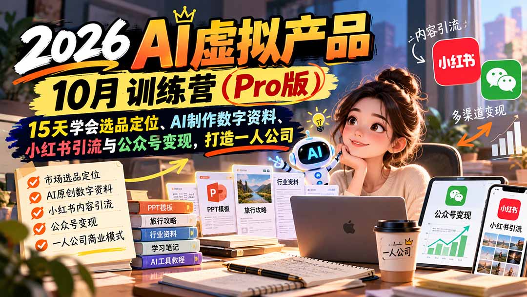 AI虚拟产品10月训练营(Pro版-网创之家