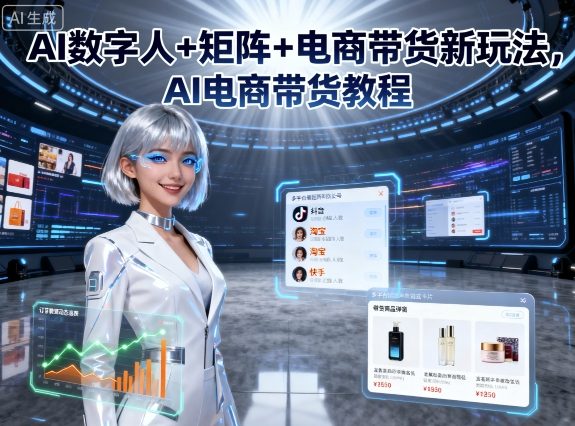 AI数字人+矩阵+电商带货新玩法，AI电商带货教程-网创之家