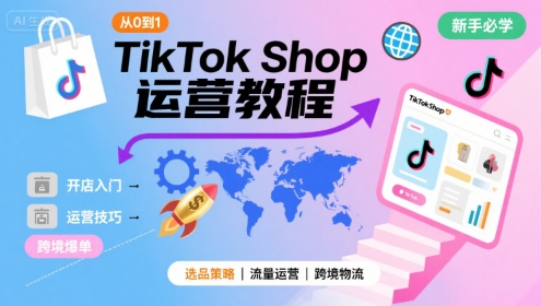 TikTok Shop从0到1运营教程,TikTok跨境电商新手必学课程-网创之家