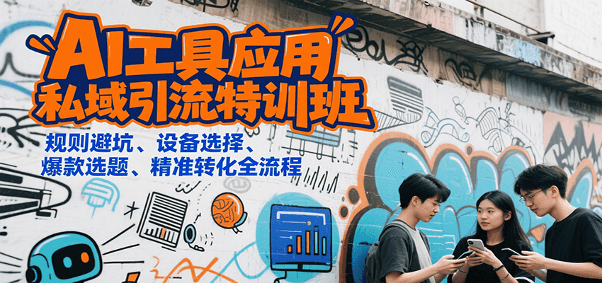 AI工具应用私域引流特训班,规则避坑、设备选择、爆款选题、精准转化全流程-网创之家