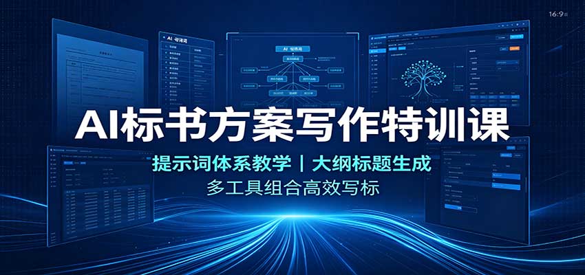 AI标书方案写作特训课：提示词体系教学，大纲标题生成，多工具组合高效写标-网创之家