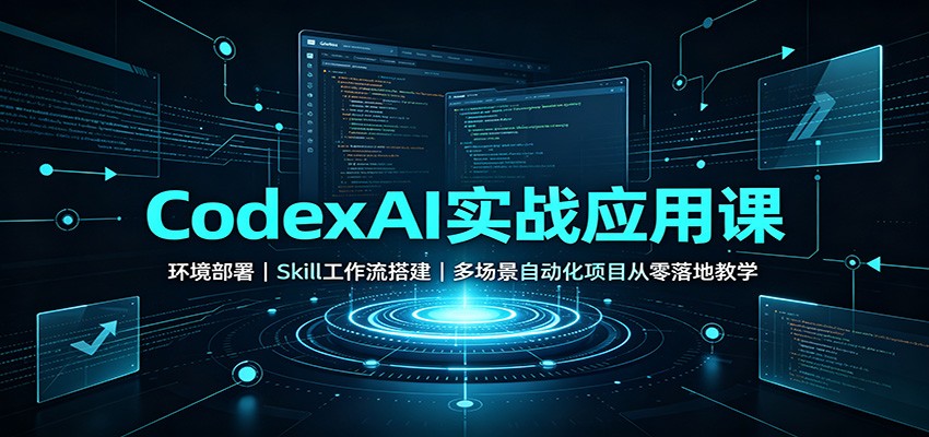 CodexAI实战应用课：环境部署Skill工作流搭建，多场景自动化项目从零落地教学-网创之家