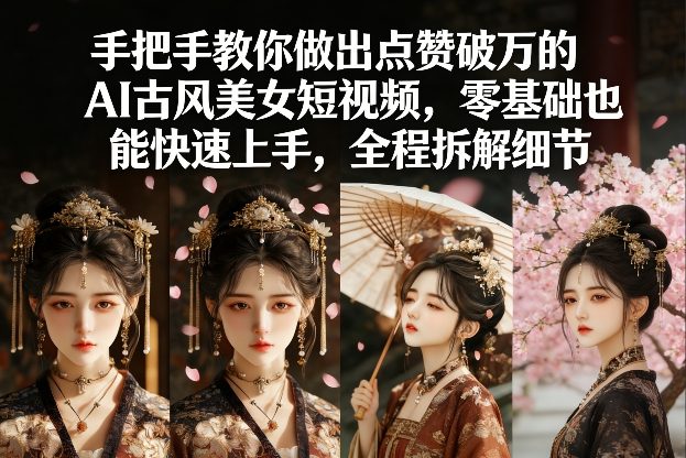 手把手教你做出点赞破万的AI古风美女短视频，零基础也能快速上手，全程拆解细节-网创之家