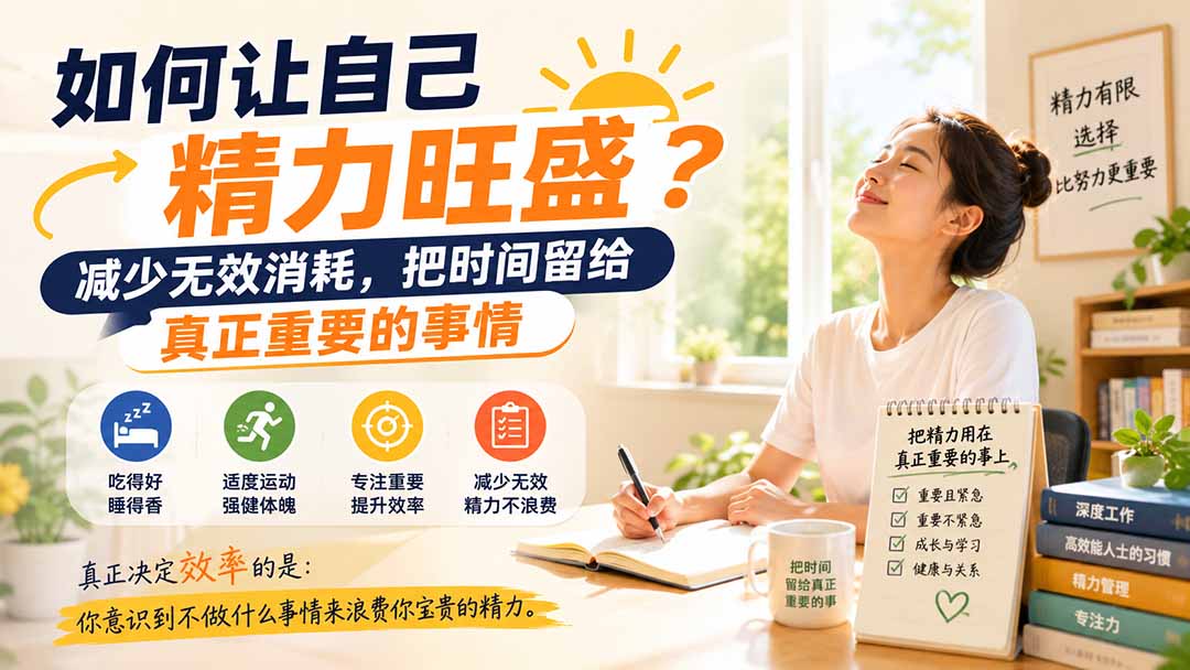 付费文章：如何让自己精力旺盛？减少无效消耗，把时间留给真正重要的事情-网创之家