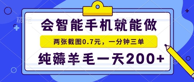 2025年零撸手机项目,二十秒一单,纯薅羊毛,一天200+做就有【揭秘】-网创之家