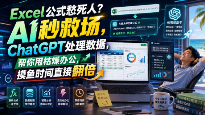 Excel公式愁死人？AI秒救场，ChatGPT处理数据，帮你甩枯燥办公，摸鱼时间直接翻倍【原创双语字幕】-网创之家