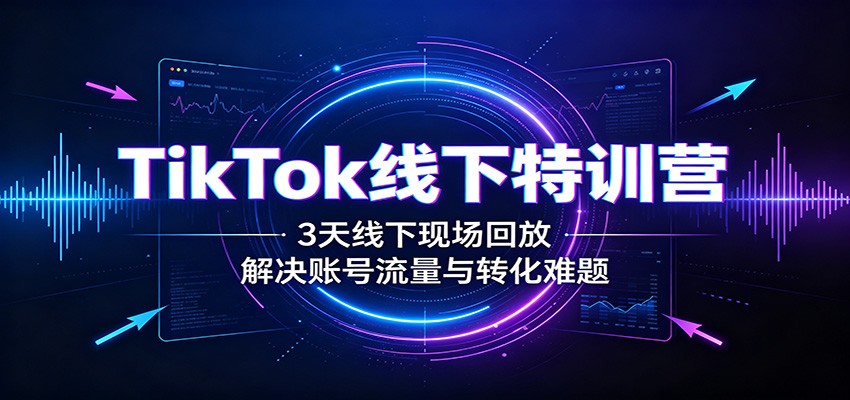 TikTok线下特训营：3天线下现场回放，解决账号流量与转化难题-网创之家