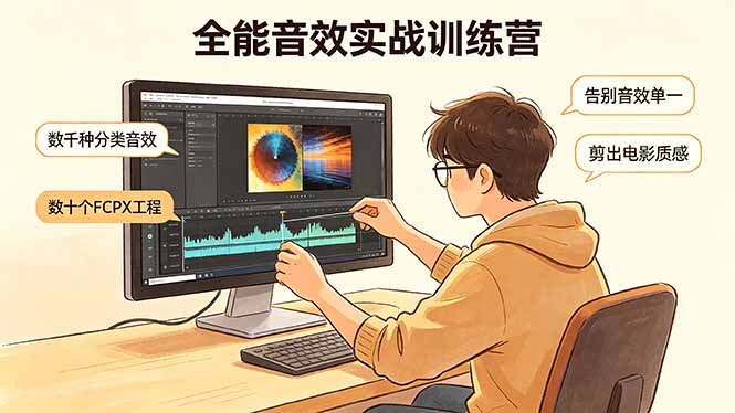 全能音效实战训练营：数千种分类音效+数十个FCPX工程，告别音效单一，剪出电影质感-网创之家