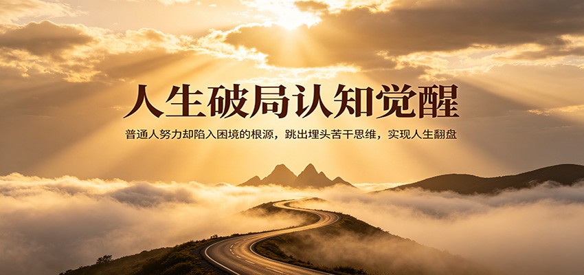 人生破局认知觉醒，普通人努力却陷入困境的根源，跳出埋头苦干思维，实现人生翻盘-网创之家