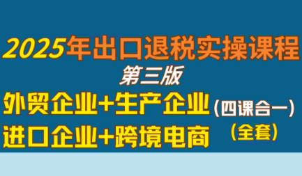 崔sir·出口退税实操-外贸企业+生产企业+跨境电商+进口企业(四课合一)-网创之家