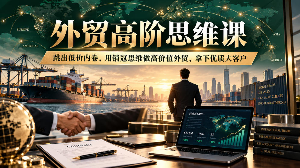 外贸高阶思维课，跳出低价内卷，用销冠思维做高价值外贸，拿下优质大客户-网创之家