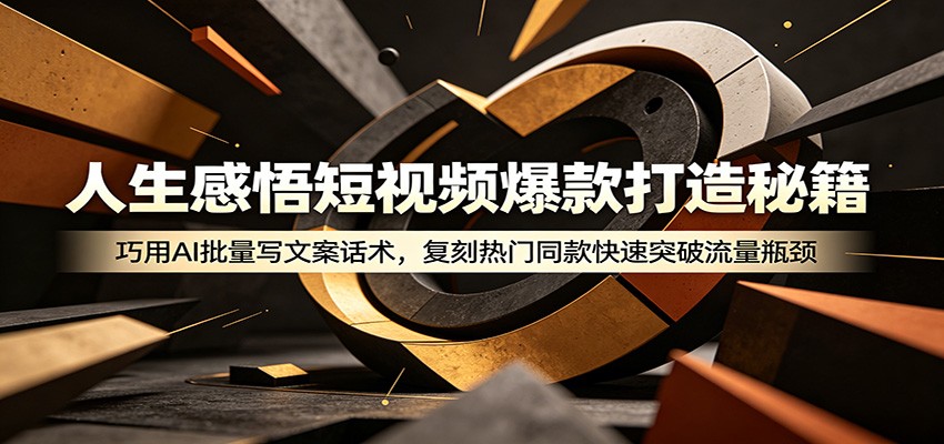 人生感悟短视频爆款打造秘籍：巧用A 批量写文案话术，复刻热门同款快速突破流量瓶颈-网创之家
