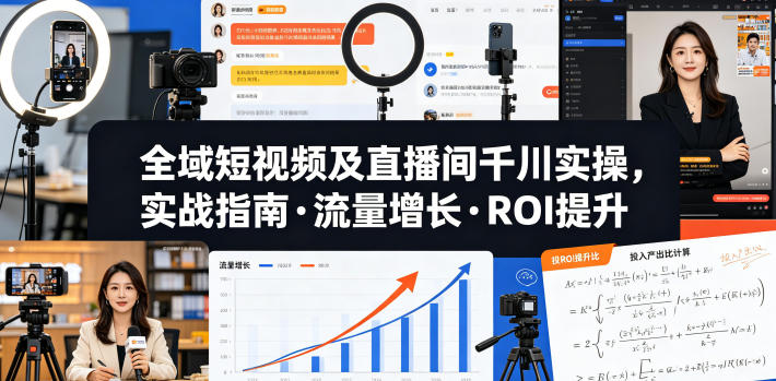 全域短视频及直播间千川实操,实战指南·流量增长·ROI提升(更新)-网创之家