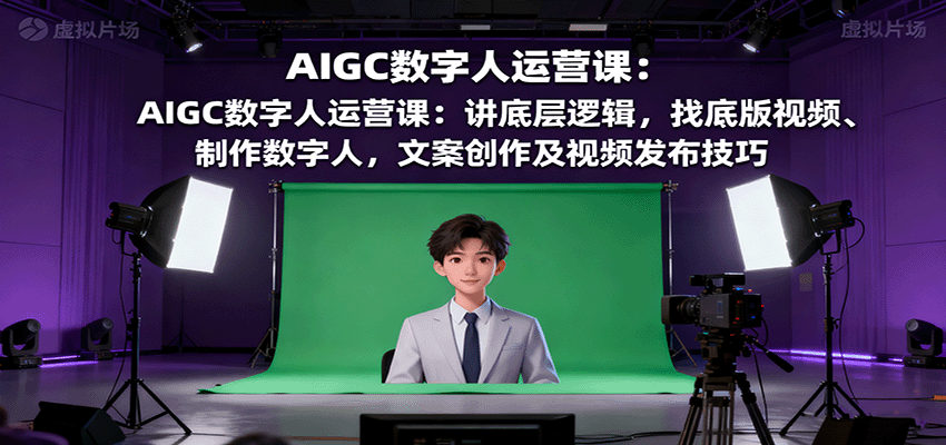 AIGC数字人运营课：讲底层逻辑，找底版视频、制作数字人，文案创作及视频发布技巧-网创之家