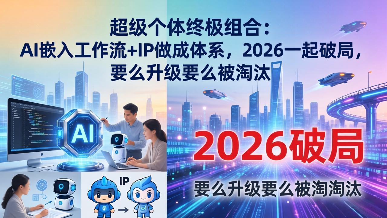超级个体终极组合：AI嵌入工作流+IP做成体系，2026一起破局，要么升级要么被淘汰-网创之家