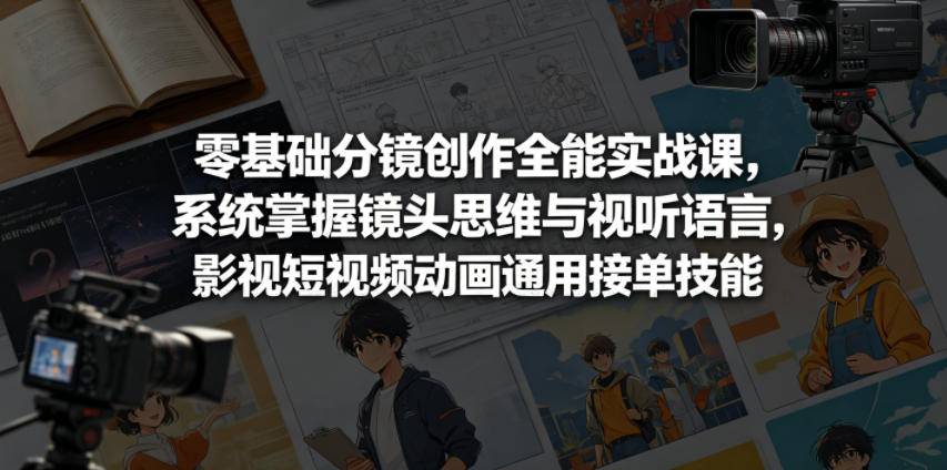 零基础分镜创作全能实战课,系统掌握镜头思维与视听语言,影视短视频动画通用接单技能-网创之家