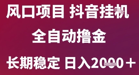 风口项目，六月最新玩法抖音无人挂G，全自动撸金，长期稳定 日入2k+【揭秘】-网创之家