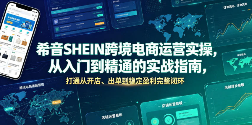 希音SHEIN跨境电商运营实操，从入门到精通的实战指南，打通从开店、出单到稳定盈利完整闭环-网创之家