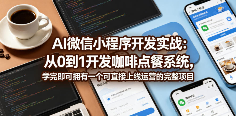 AI微信小程序开发实战:从0到1开发咖啡点餐系统,学完即可拥有一个可直接上线运营的完整项目-网创之家