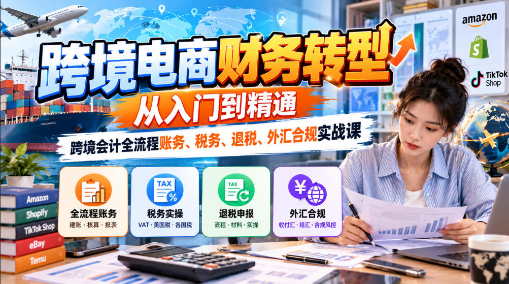 跨境电商财务转型：从入门到精通｜跨境会计全流程账务、税务、退税、外汇合规实战课-网创之家