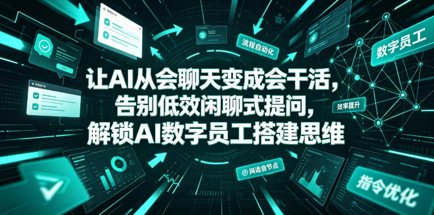 让AI从会聊天变成会干活，告别低效闲聊式提问，解锁AI数字员工搭建思维-网创之家