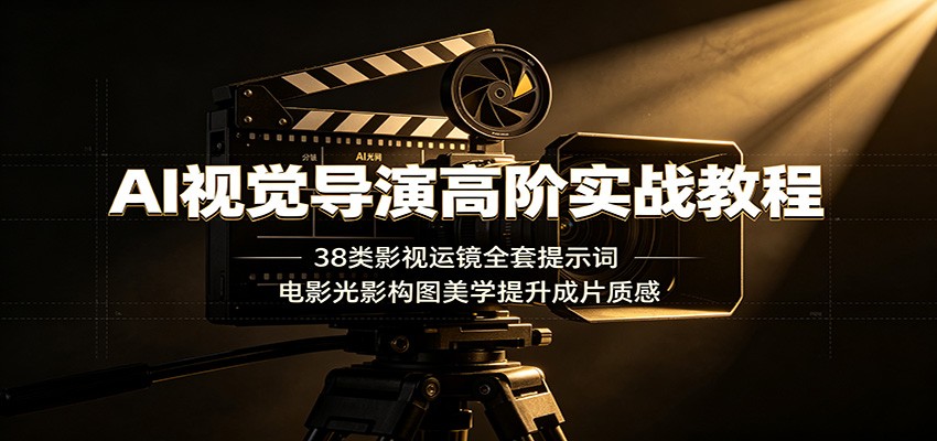 AI视觉导演高阶实战教程：38类影视运镜全套提示词，电影光影构图美学提升成片质感-网创之家