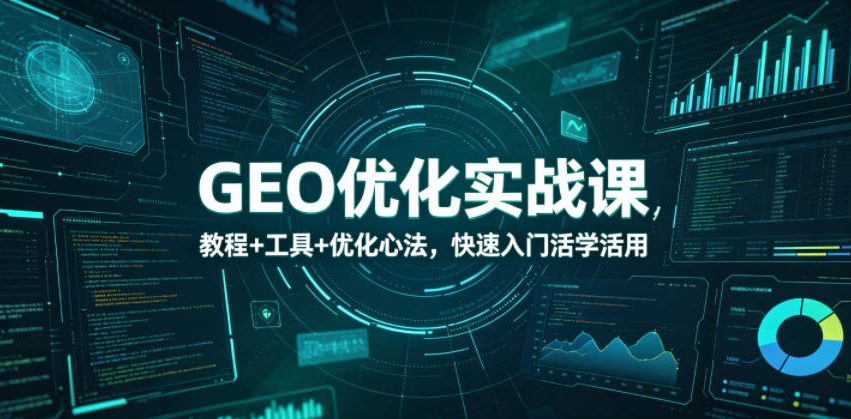 GEO优化实战课，教程+工具+优化心法，快速入门活学活用-网创之家