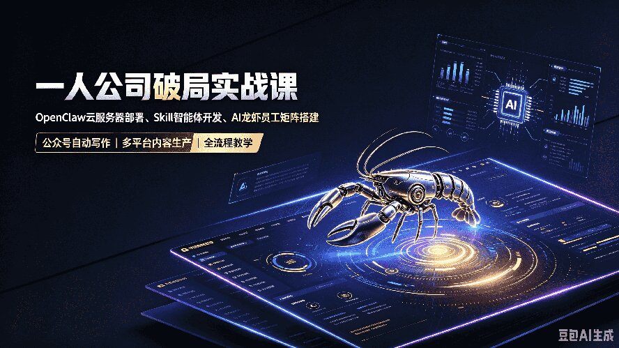 一人公司破局实战课｜OpenClaw云服务器部署、Skill智能体开发、AI龙虾员工矩阵搭建，公众号自动写作与多平台内容...-网创之家