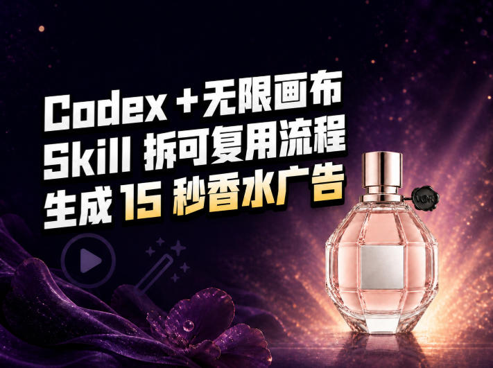 我把Amazon香水视频拆成Codex Skill：无限画布负责最后15秒-网创之家