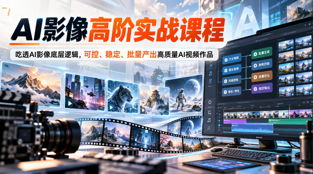 AI影像高阶实战课程，吃透AI影像底层逻辑，可控、稳定、批量产出高质量AI视频作品-网创之家
