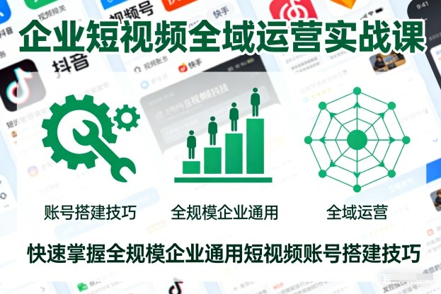 企业短视频全域运营实战课,快速掌握全规模企业通用短视频账号搭建技巧-网创之家
