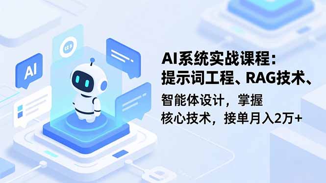 AI系统实战课程,提示词工程、RAG技术、智能体设计,掌握核心技术,接单月入2万+-网创之家