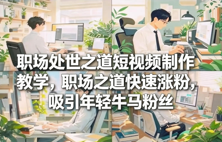 职场处世之道短视频制作教学，职场之道快速涨粉，吸引年轻牛马粉丝-网创之家