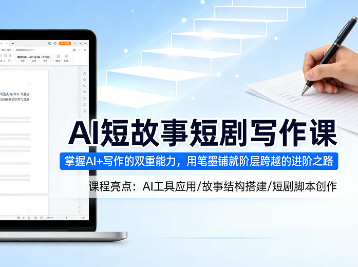 AI短故事短剧写作课，掌握AI+写作的双重能力，用笔墨铺就阶层跨越的进阶之路-网创之家