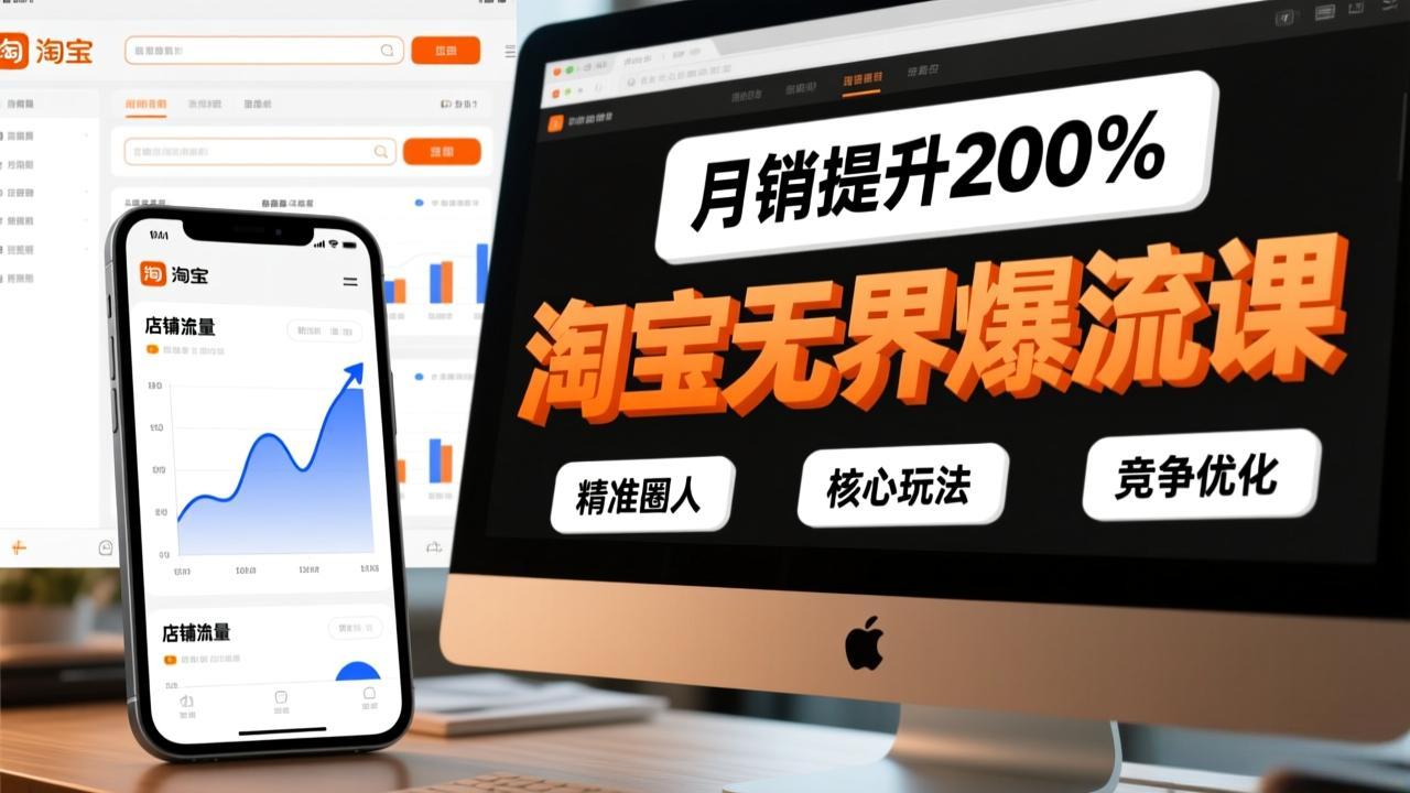 淘宝无界爆流课，精准圈人、核心玩法、竞争优化，快速引爆店铺流量，月销提升200%-网创之家